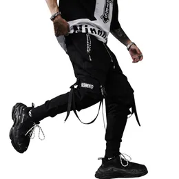 Pants 2023 new spring hip hop pants club singer stage costume trousers Ribbons streetwear joggers sweatpants ABZ256