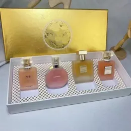 Designer Perfume Gift 4Pcs Set Incense Scent Fragrance unisex Designer Parfum 4/25ML chance no.5 pairs co/co perfumes kit for woman Frosted Glass Bottle fast delive