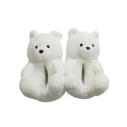 Pantofole di peluche da donna con orsacchiotto Cartone animato Pantofola da casa con orso carino Scivoli in pelliccia sintetica per interni Scarpe da donna Sandali