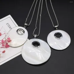 Colliers pendentif collier coquillage naturel rond grand trou blanc pour femmes hommes bijoux