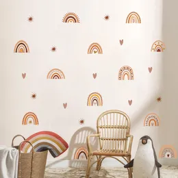 Boho 독특한 무지개 하트 별 보육 벽 스티커 비닐 이동식 벽 예술 데카 어린이 방 인테리어 가정 장식 선물