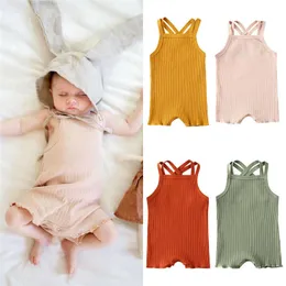 Jumpsuits Emmababy 2020 Summer Clothing Newborn Baby Boys Girls Pure Cotton Bodysuit Dress Sleeveless Sunset 0-18M G220606