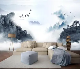 Tapety Bacal niestandardowe 3D Tapeta Mural Mural w stylu chiński atrament krajobraz krajobraz artystyczny nowoczesny obraz sypialnia