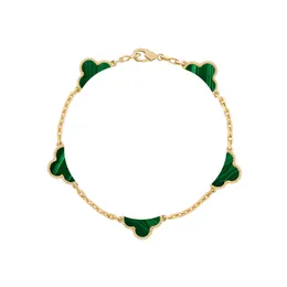 Ny trendig 4 blad dubbel sido blad charm armband armband kvinnliga smycken för gåva