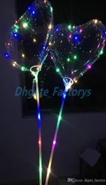 Love LED Balloon Lighting Transparent Bobo Ball Love Heart Shaped Line String Balloons With Stick Wedding Birthday Party Decoratio1496564