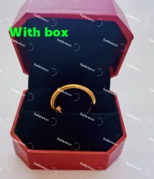 Fashion Designer Titanium Steel Rose Gold Love Ring Women's Luxury Zirconia Engagement Ring Men's Jewelry Gifts Fashion Accessories with Box