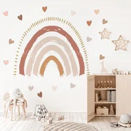 Kreskówka Boho Rainbow Big Wall Sticker Ablecolor for Baby Room Pokój dziecięcy pokój Polka Dot Stars Phours Naklejki domowe dekoracja domowa