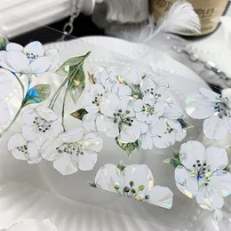 Present Wrap Amazing Flower Bloom In Spring Rain Shiny Shell Pet Tapes Journal Collage Material Diy Scrapbooking Card Making Decor Sticker