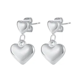 Simple Smooth Heart-shaped Earrings Stainless Steel Love Heart Earring For Women Gilrs Lady Sister Daughter Mother Gifts n719