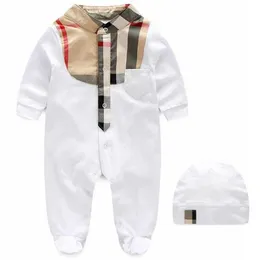 Одежда 2021 детские ссоры наборы клетки с кепкой 0-1y день рождения хлопковой компонент новорожденный детский боди детей.