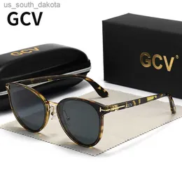 2021 GCV Polarized Lady Sunglasses Cat Eye Fashion Sun Glasses Luxury Woman Female Brand Ultralight Frame Tourism Party Leisu L230523