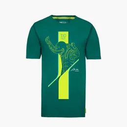 T-shirt da uomo 2023 T-shirt da pilota spagnolo Aston Martin F1 Team Fernando Alonso Maniche corte convenzionali di alta qualità