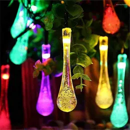 Strings Solar Raindrop Fairy String Lights Outdoor 20/30/50 LED Waterproof Christmas For Garden Party Wedding Holiday Decor