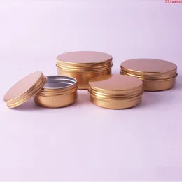 50G 60G najwyższej jakości krem ​​do cząsteczki metalowy aluminiowy słoik śruba blaszana gwint kosmetyczny balsam do ust Pojemniki maści 50pcs/lotgoods elaks