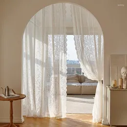 Curtain French Door Lace White Tulle Window Blinds Wedding Party Decorations For Living Room Bedroom Screen Curtains