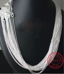 Pendant Necklaces 10pcslot Promotion wholesale 925 sterling silver necklace silver fine jewelry Rolo Chain 1mm Necklace 16 18 20 22 24" 230609