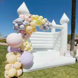 10x10ft 3x3m utomhusaktiviteter Uppblåsbar bröllopstopp Vit födelsedag Jumper Bouncy Castle för vuxna och barn-A