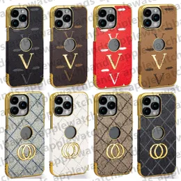 Fashion Phone Case Designer iPhone Cases for Apple iPhone 14 13 12 Pro Max Case 14promax 13promax 12promax 14pro 14PLUS V Brand Luxury Golden Exposed LOGO Mobile Cover