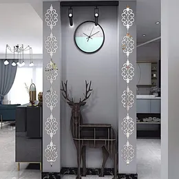 10st 3D Akryl Mirror Wall Sticker för DIY för vardagsrum Skåpet Border Mural Decal Home Decor Reflector Wall Sticker