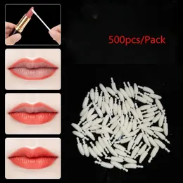 Makeup Tools 500st Disponible Lip Brush Cotton Head Replacement för läppstift Applikator Tool Eyelashs Extension 230612