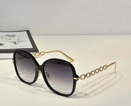 Цепь двух квадратных солнцезащитных очков золото -серой градиент женщин дизайнерские солнцезащитные очки Sunnies Gafas de Sol Sonnenbrille Shades UV400 Очеительники с коробкой