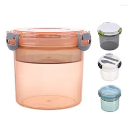 Storage Bottles 600ml Overnight Oats Jar Yogurt Parfait Containers With Lids Reusable Food Clip Spoons For Home School Gym Picnic