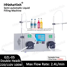 Yarı otomatik çift nozullar Yenilebilir Yağ Göz Damla Ajanı Şişe Doldurma Makinesi Su Dolgu Peristaltik Pompa 3-2400ml