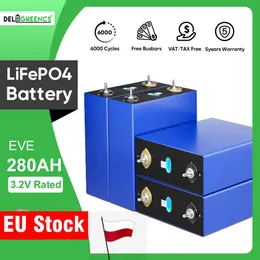 New Grade A 12V LiFePO4 280AH Battery with 3.2V LFP 4S 200A Smart BMS Bluetooth Prismatic Rechargeable for Solar ESS EU US DALY