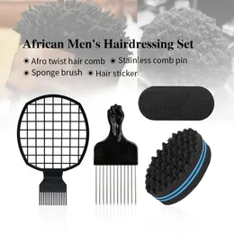 Andra hårkarlar män stylingverktyg professionell frisör set afrikansk twist svamphandskar barber butik curls gaffel cam pick 230612
