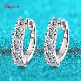 Hoop Huggie Smyoue 18k 3cttw Orecchino a cerchio per donna 4mm Stones D Color Sparkling Created Diamond Orecchino 100% 925 Sterling Silver 230609