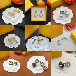 Womens Hoop Earrings Charm Luxury Designer Love Pendants Letter F Gold Earring Jewelry Ladies Ear Studs Boucles Earrings