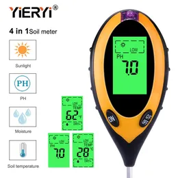 PH Meters Yieryi Digital 4 في 1 تربة Meter Meter Monitor درجة حرارة أشعة الشمس لزراعة نباتات البستنة الزراعة مع Blacklight 230612