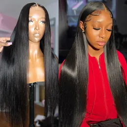 36 Inch Brazilian Bone Straight HD Lace Front Wig Pre Plucked 100% Human Hair Transaperent Frontal Wigs For Black Women
