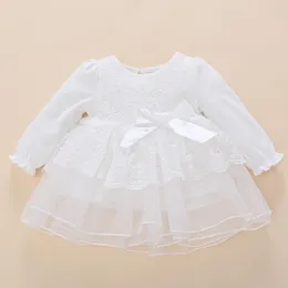 Girl Dresses Born Wedding Baby Dress Summer White Cotton Ruffle Embroidered Bow Baptism Tutu Birthday Gift Set Infant