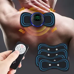 Outros itens de massagem 5 Pcs EMS Mini Massageador de Pescoço Adesivo Terapia de Acupuntura de Pulso Estimulação Muscular Perna Braços Cervical Costas Corpo 8 Modos Visor LCD 230609