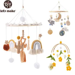 Rattles Mobiles Let's Making Born Mobile Rattles Toys 0-12 månader Rainbow Tassel Crib Bell Tobarn Rattles Carousel Baby Musical Toys Gifts 230612