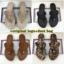 Women Brand Sandals Designer Slippers Real Leather Flat Flip Flops Crocodile Skin Slide Ladies Beach Shoes Sandal Summer with Dust Bag size 35-43