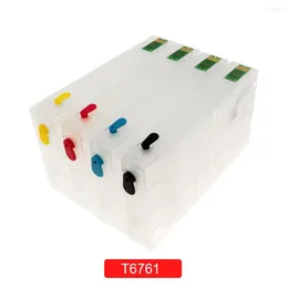 4-color Refillable Ink Cartridge T6761 676XL For Workforce Pro WP-4020/ 4530/ 4520/ 4540/ 4010 Printer
