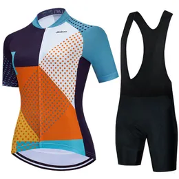 Cykeltröja sätter Salexo Women Summer Cycling Jersey Breattable Mtb Bicycle Cycling Clothing Mountain Bike Wear Clothes Maillot Ropa Ciclismo 230612