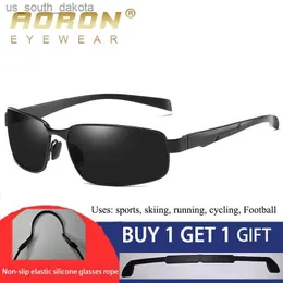 AORON Polarized Sunglasses Men Goggles Sports Driving Sun Glasses Anti-UV400 Aluminum Magnesium Frame Sunglasses Polarized L230523