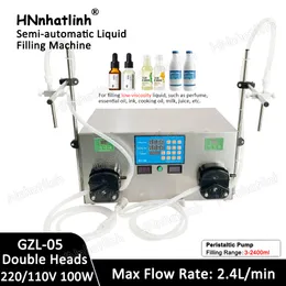 3-2400ml 더블 헤드 액체 충전 기계 반자동 에센셜 오일 향수 연동 펌프 물 음료 병 포장 기계