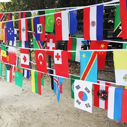 32 st /låt strängflaggländer runt om i världen nationer flaggspel hängande banner 21*14 cm 20x30 cm