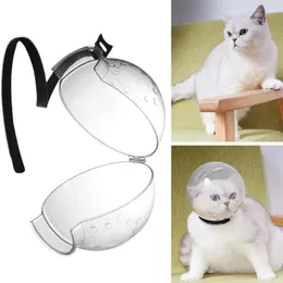 Grooming 1pc Cat Space Hood Transparent Safety Antibite Antilick Wound Bathing Cut Nail Headgear Cat Grooming Mask Pet Accessories