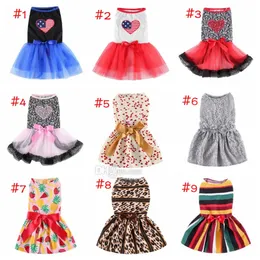 Fashion Dogs Dress with Bow Dog Apparel Dog Clothes Cute Sweet Puppy Princess Dresses Soft Comfortable Pets Skirt Pet Wholesale