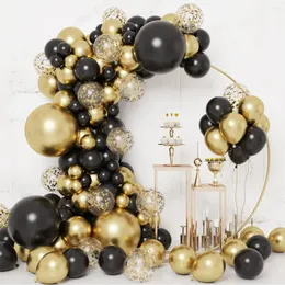 Party Decoration Birthday Black Gold Balloon Garland Arch Kit Happy 30 40 50 Adults Baby Shower Decor