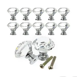 Handtag drar skåpet pl 30mm diamantmöbler tillbehör KLÄNNING KRISTAL GLASS DOR HANDLE KRUK FÖR HEM KÖK DROP DEL DHEQK