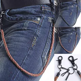 Clássico Punk Couro Motociclista Chaveiro Jeans Cadeia Carteira Corrente Cintura Corrente Masculina 039 Rock Acessórios para Roupas H11261745804212O