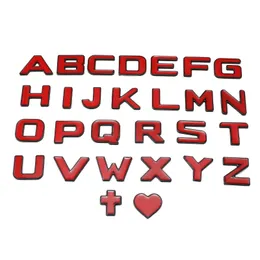 1 Stück Diy Hotel Home Kühlschrank Möbel Wand 3D rot Metall Buchstabe Numble und Symbol selbstklebende Alphabet dekorative Aufkleber