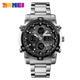 その他の時計ファッションメンズリストウォッチSkmei Watch Sport Digital Bracelet 3 Time Countdown Mens Clockステンレス鋼の時計男性ビジネス230612