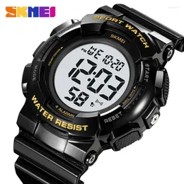 Наручительные часы Skmei 2 Time Back Light Display Digital Watches Mens Chrono Countdown 4 тревоги 5BAR водонепроницаемые Reloj Hombre Clock